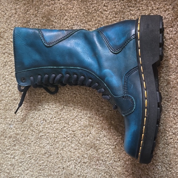 Vintage 14 Eyelette Blue Dr. Martens Boots Uk 4, Womens 6 Punk Goth - Picture 2 of 14